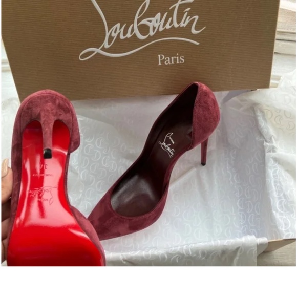 Christian Louboutin Women's Red Iriza Suede Pumps - Picture 2 of 2